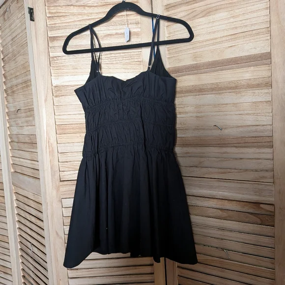 Tularosa Donna Mini Dress Black Smocked Fit & Flare Adjustable Straps Size M NWT - Picture 7 of 7